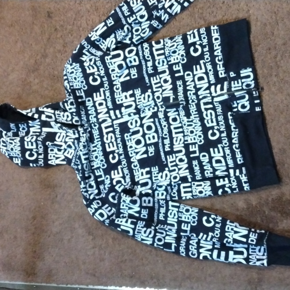 Design Tshirts Store graiph size small black and white cotton hoodie